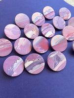Load image into Gallery viewer, Large circle stud - pink/purple marble
