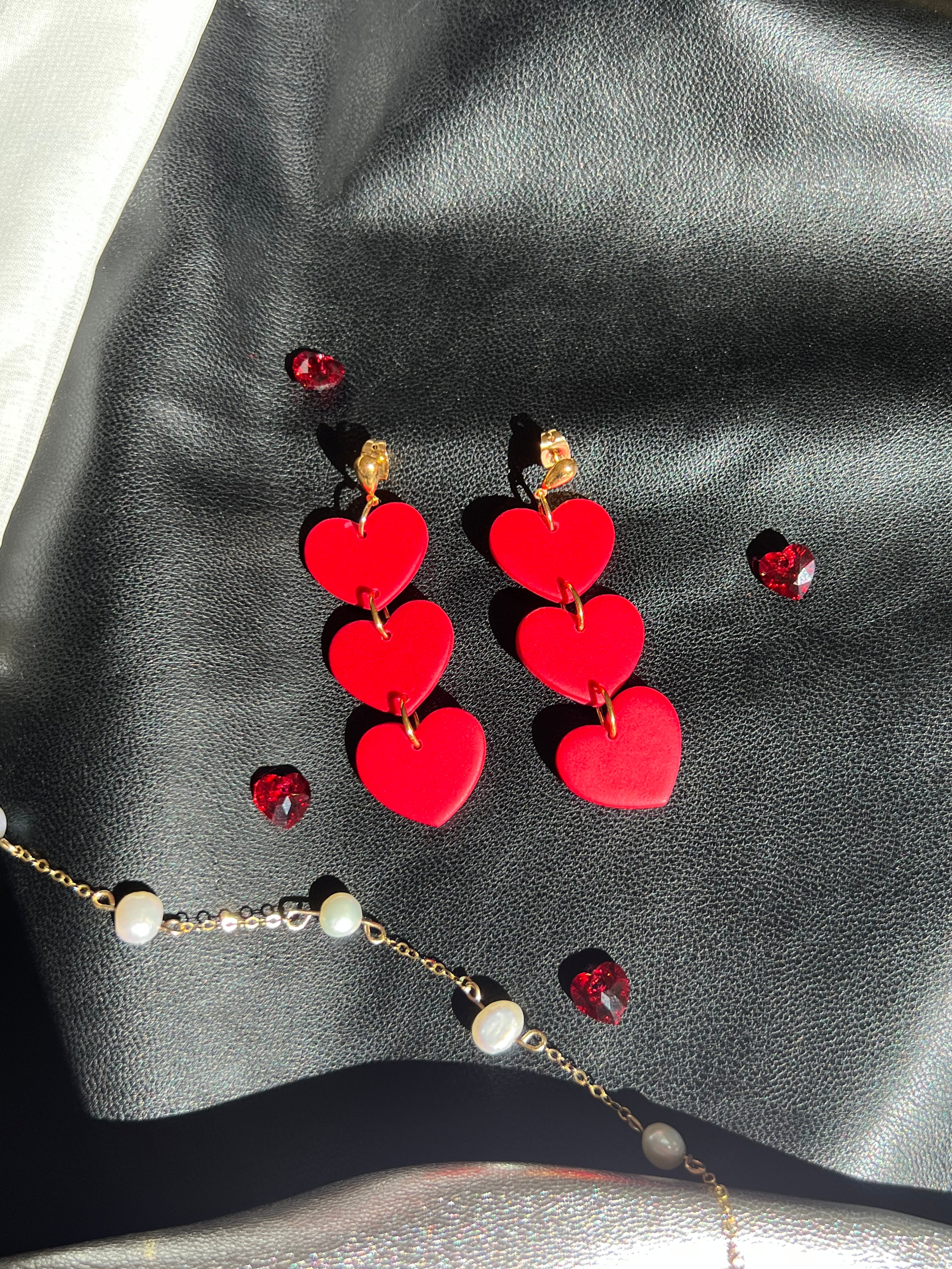 Triple heart dangles (options available)